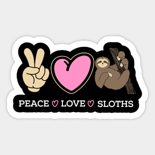 Sloth Peace Love Sloth Lover Gift Sticker